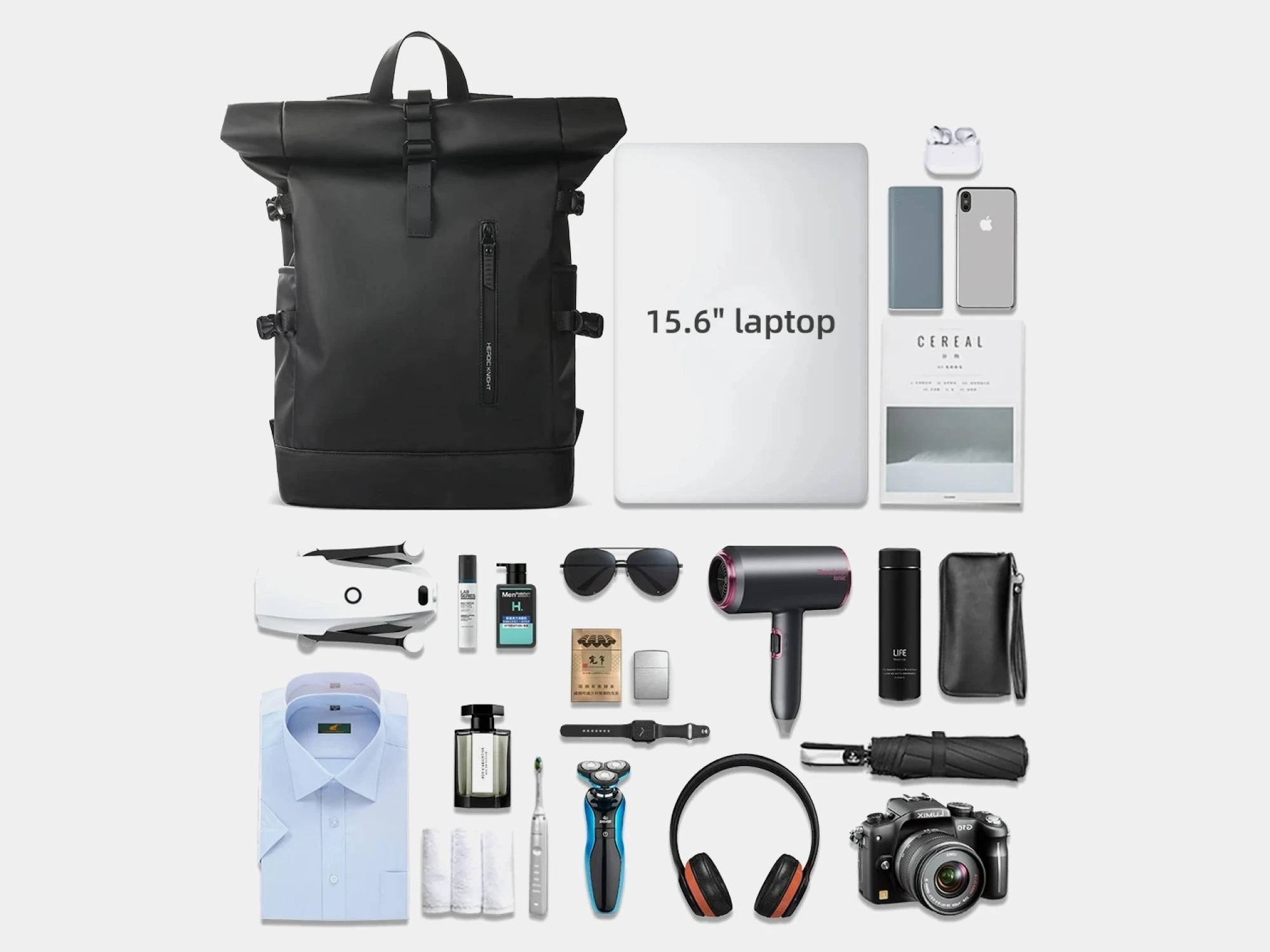 Rolltop Travel Backpack T11
