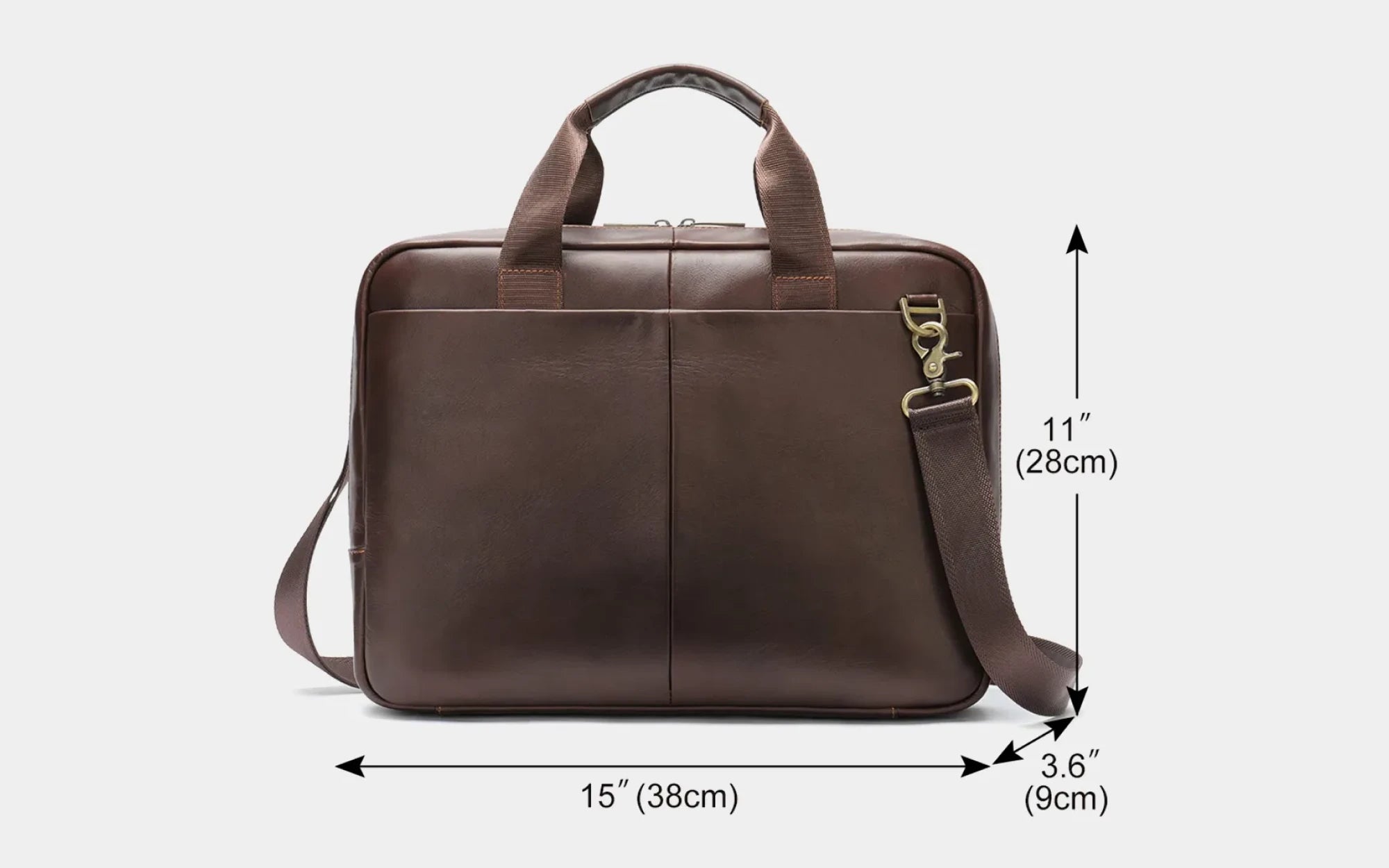 Slim Leather Laptop Briefcase P03