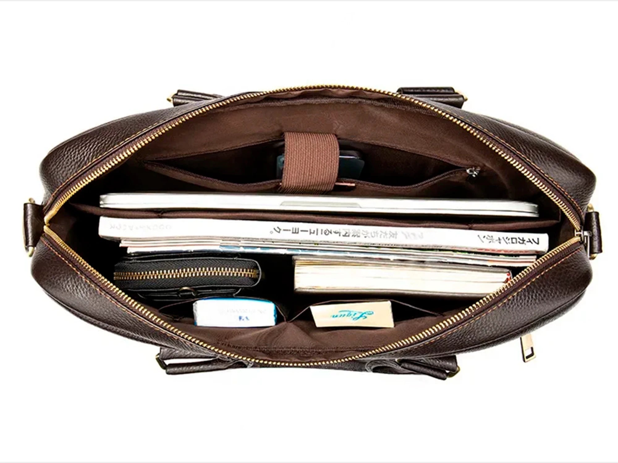 Slim Leather Laptop Briefcase P04